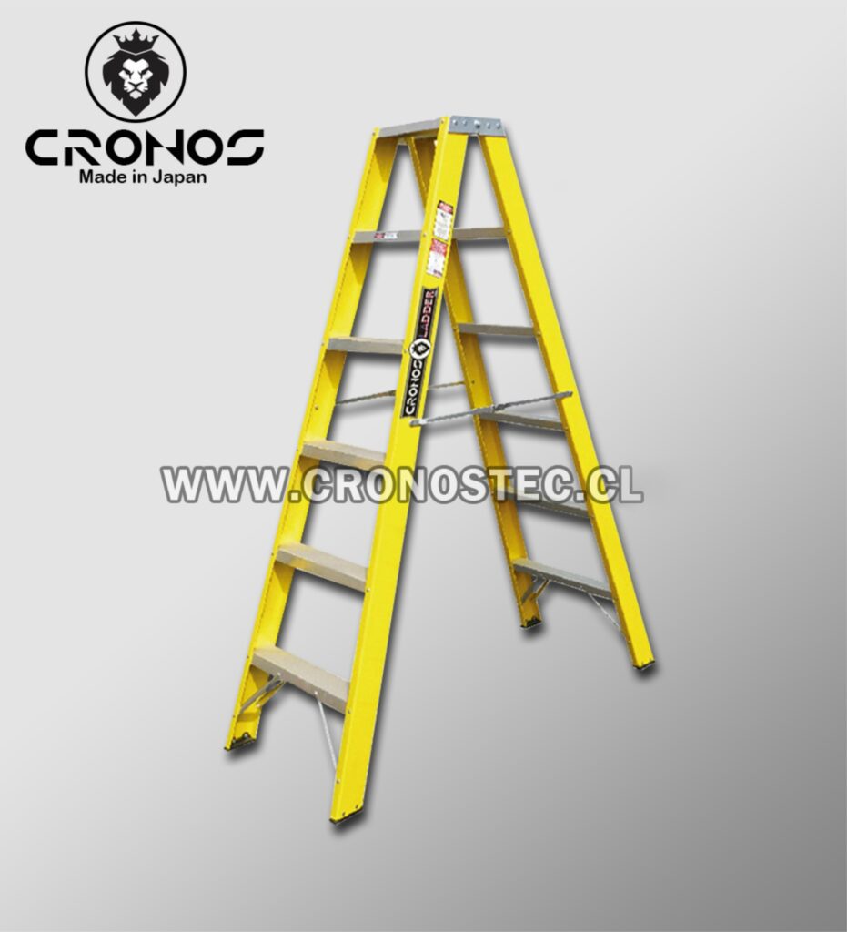 Escalera Tijera Doble Acceso De Fibra De Vidrio 1.20 M/ 4 PASOS.